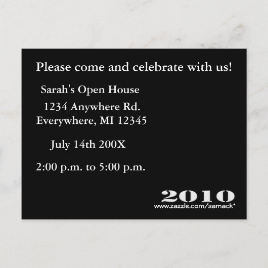 Klasse van 2010 Graduation Invitations Uitnodiging Briefkaart (Achterkant)