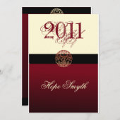 Klasse van 2011 Cream & Burgandy Aankondiging (Voorkant / Achterkant)