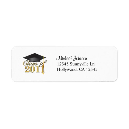 Klasse van 2011 Return Address Label (Voorkant)