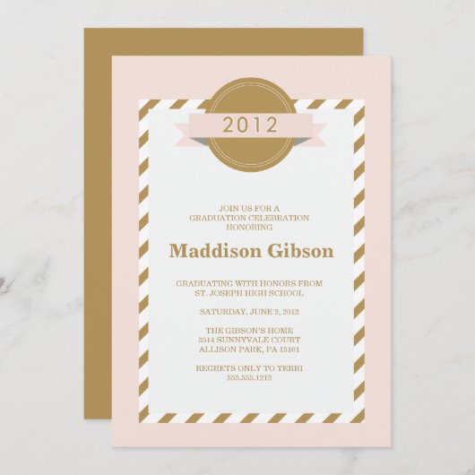 Klasse van 2012 - Afstuderen viering Kaart (Voorkant / Achterkant)