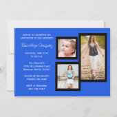 Klasse van 2012 Blue Damask Afstuderen Invitation Kaart (Achterkant)