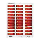 Klasse van 2012 Rood / Geel Retourlabels Etiket (Full Sheet)