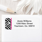 Klasse van 2012 Roze en zwarte Zebra Stripe Etiket (Insitu)