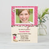 Klasse van 2013 Roze Western Afstuderen Aankondigi Kaart (Staand voorkant)