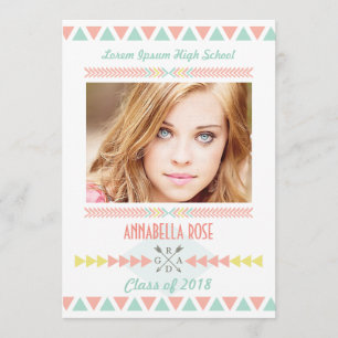 Klasse van 2014 Aztec Tribal Photo Graduation Part Kaart