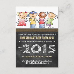 Klasse van 2015 Little Cartoon Children Preschool Kaart