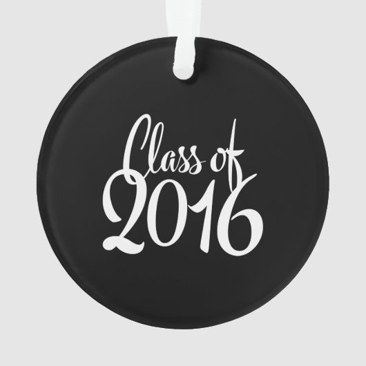 Klasse van 2016 Retro Typografie-Afstuderen Ornament (achterkant)