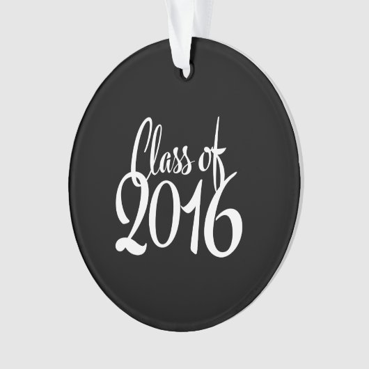 Klasse van 2016 Retro Typografie-Afstuderen Ornament (voorkant)