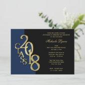 Klasse van 2018 Afstudeerder goud met kleuroptie Kaart (Staand voorkant)