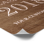 Klasse van 2018 Afstudeerder Roze Waterverf Floral Poster (Hoek)