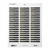 Klasse van 2018 Afstuderen Goud Zwart Adresetikett Etiket (Full Sheet)