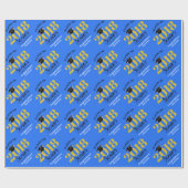 Klasse van 2018 | Blauw en goud Cadeaupapier (Vlak)