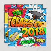 Klasse van 2018 Comic Book Kaart (Voorkant / Achterkant)