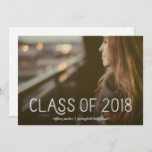 Klasse van 2018 | Moderne typografie Foto Afstudee Kaart (Voorkant / Achterkant)