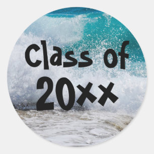 Klasse van 2018 Ocean Waves Surf Afstuderen Sticke Ronde Sticker