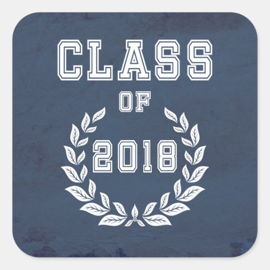 Klasse van 2018 vierkante sticker (Voorkant)