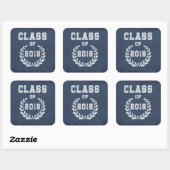 Klasse van 2018 vierkante sticker (Vel)