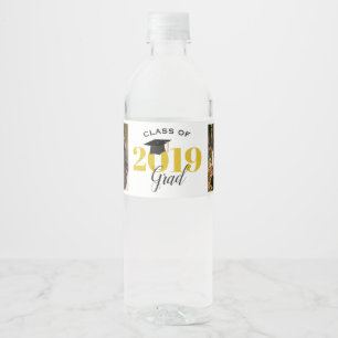 Klasse van 2019 2 foto's Afstuderen Waterfles Etiket