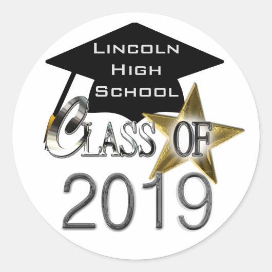 Klasse van 2019 Afstuderen afdichtingen Ronde Sticker (Voorkant)
