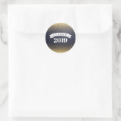 Klasse van 2019 Black Gold Glitter Seal Sticker (Tas)