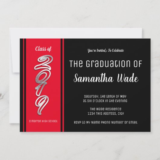 Klasse van 2019 High School of College Afstuderen Kaart (Voorkant)