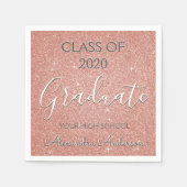 Klasse van 2019 Roos Gold - Blush Pink Glitter Servetten (Voorkant)