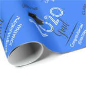 Klasse van 2020 Afstudeerder | Blauw Cadeaupapier (Rol Hoek)