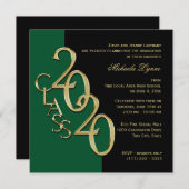 Klasse van 2020 Afstudeerder groen en goud Kaart (Voorkant / Achterkant)