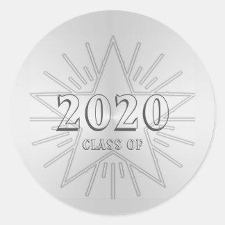 Klasse van 2020 Afstuderen dag door Janz Silver St Ronde Sticker