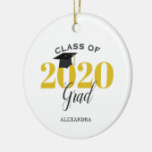 Klasse van 2020 Afstuderen Modern Gold en Black Keramisch Ornament (Links)