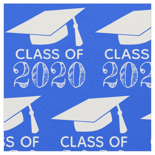 Klasse van 2020 Graduation Cap Blue of Kies Kleur Stof (Close Up)