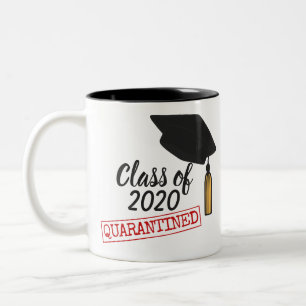 Klasse van 2020, in quarantaine gehouden goudbril  tweekleurige koffiemok