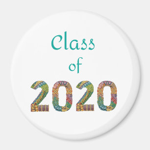 Klasse van 2020 kleurrijke getallen magneet