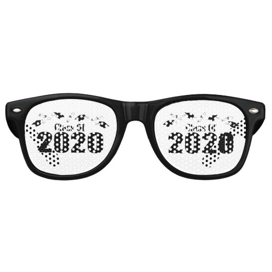 Klasse van 2020 Petten en diploma's (zwart) Retro Zonnebril (Voorkant)