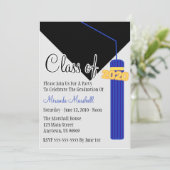 Klasse van 2020 Tassel Afstuderen invite (blauw) Kaart (Staand voorkant)