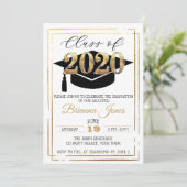 Klasse van 2020 zwart-wit Afstuderen Kaart (Staand voorkant)