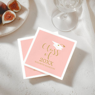 Klasse van 2021 Afstudeerder Pet Gouden Glitter Ca Servet