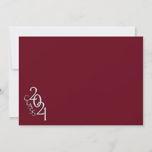 Klasse van 2021 Afstudeerder Silver en Bourgogne I Kaart (Achterkant)