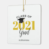 Klasse van 2021 Afstuderen Modern Gold en Black Keramisch Ornament (Links)