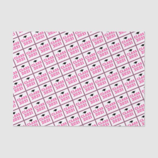 Klasse van 2021 Afstuderen Weefpapier (warm roze) Tissuepapier (Voorkant)