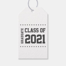 Klasse van 2021 Afstuderen Zwart-wit Gift Label Cadeaulabel
