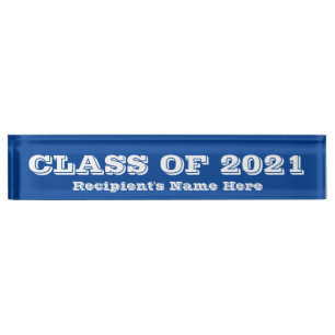 Klasse van 2021 Blauw witboek van Janz Naambordje