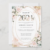 Klasse van 2021 Blush Pink Gold Afstuderen Kaart (Voorkant)