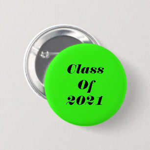Klasse van 2021 Custom Neon Green Graduation Party Ronde Button 5,7 Cm