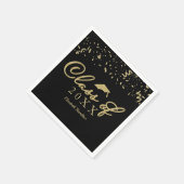 Klasse van 2021 Gold Script Graduation Party Zwart Servet (Hoek)