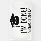 Klasse van 2021, ik ben Gereed Afstuderen Spandoek (Verticaal)