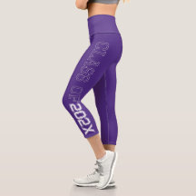 Klasse van 2021 Paarse High Waisted Capris Legging