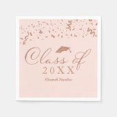 Klasse van 2021 Roos Gold Foil Graduation Party Ro Servet (Voorkant)