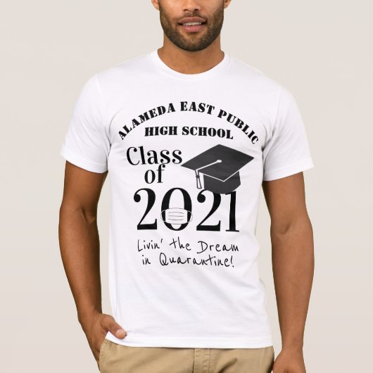 Klasse van 2021 Schattigee Quarantine Gezichtsmask T-shirt (Voorkant)