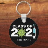 Klasse van 2021 Virusvaccinatie virtueel Afstudere Sleutelhanger (Voorkant)
